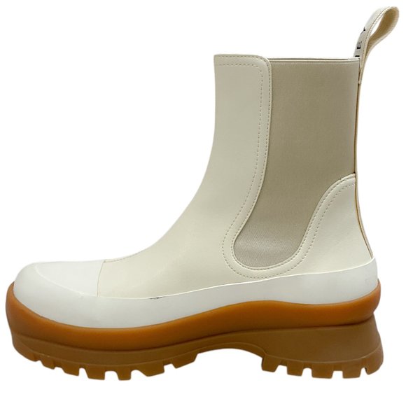 Stella McCartney Cream Vegan Leather Trace Boots - Picture 3 of 8